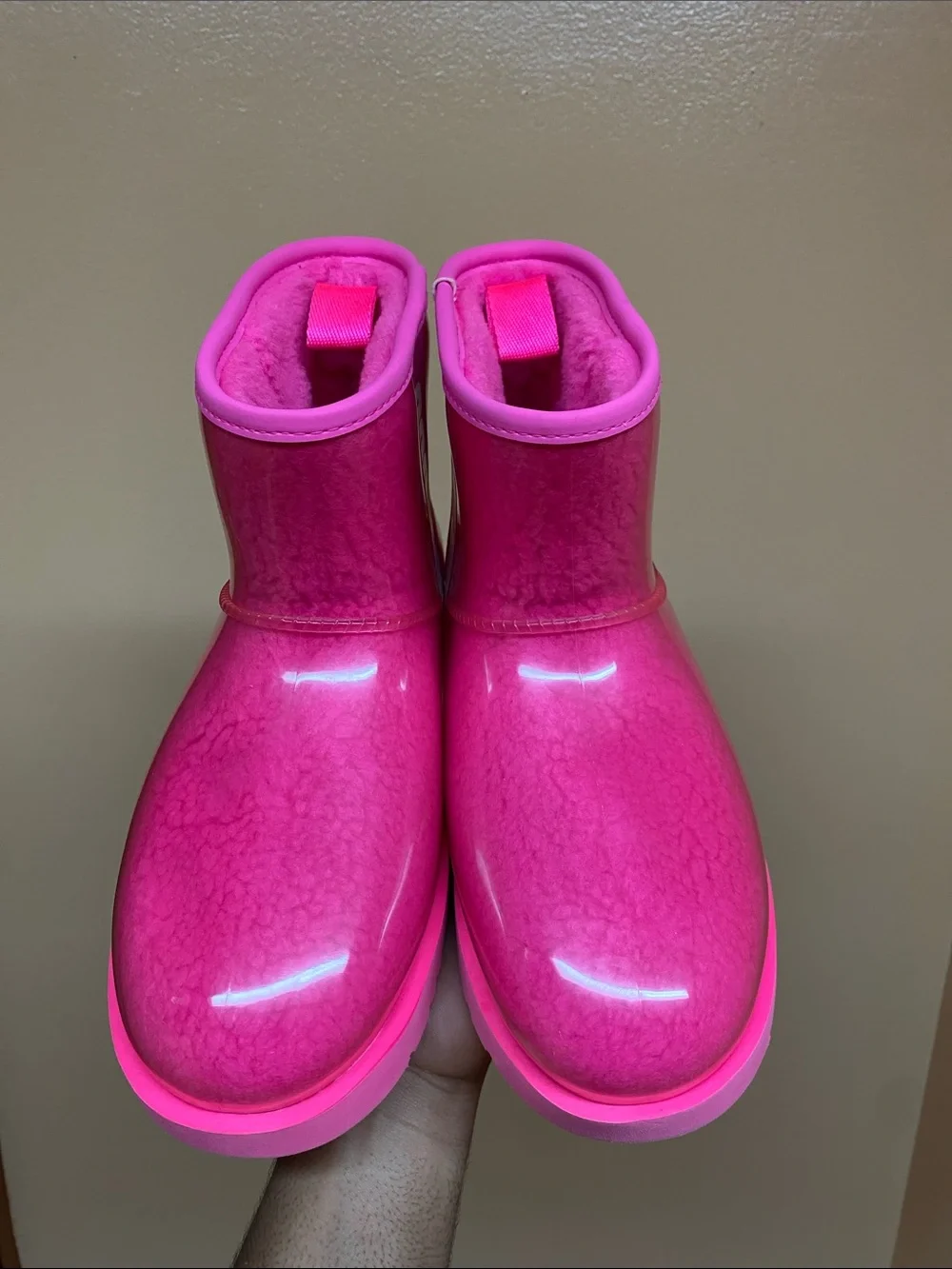 UGG Classic Clear Mini Women’s Waterproof Boots “Rock Rose Taffy Pink” Size 7